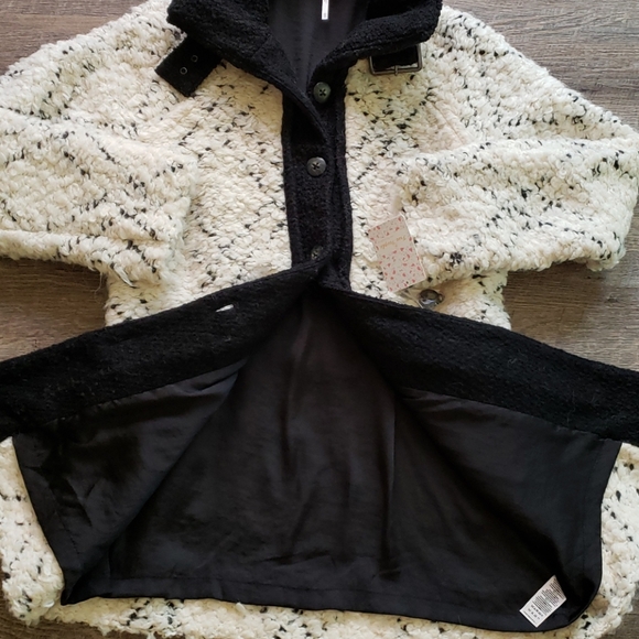 NWT! Free People High Collar Boucle Coat - Picture 9 of 14